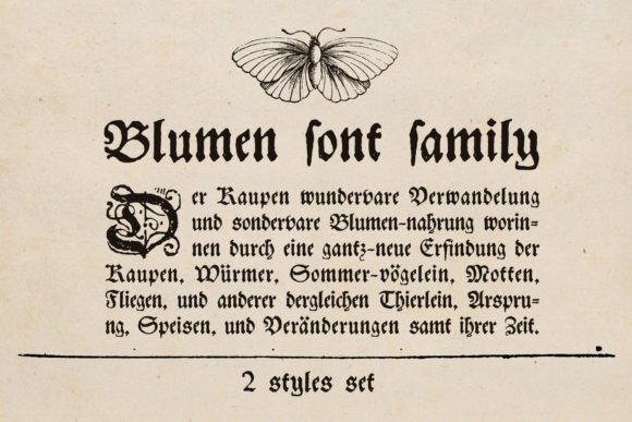 Blumen: A Bold Blackletter Font